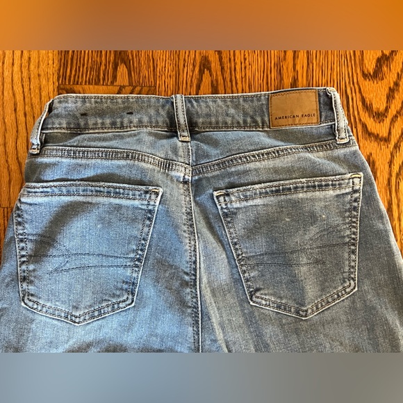 American Eagle Super High Rise Baggy Wide Leg Jeans- Size 00 Long - Picture 10 of 11